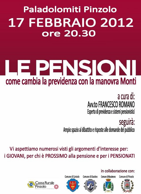 Le Pensioni Come Cambiano Con La Manovra Monti Campane Di Pinzolo It