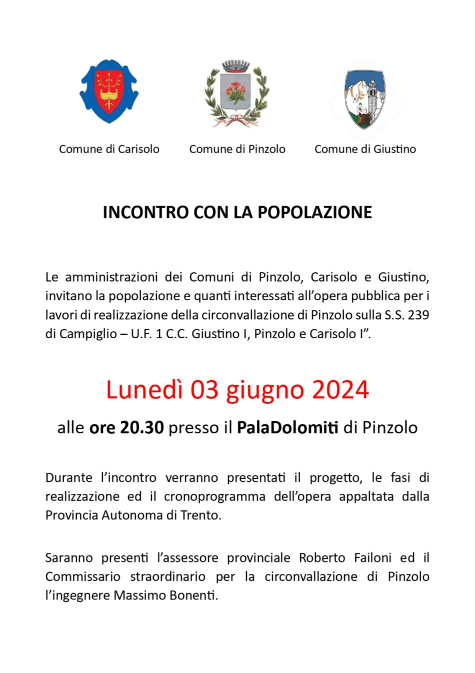 Circonvallazione Di Pinzolo Serata Informativa Al Paladolomiti